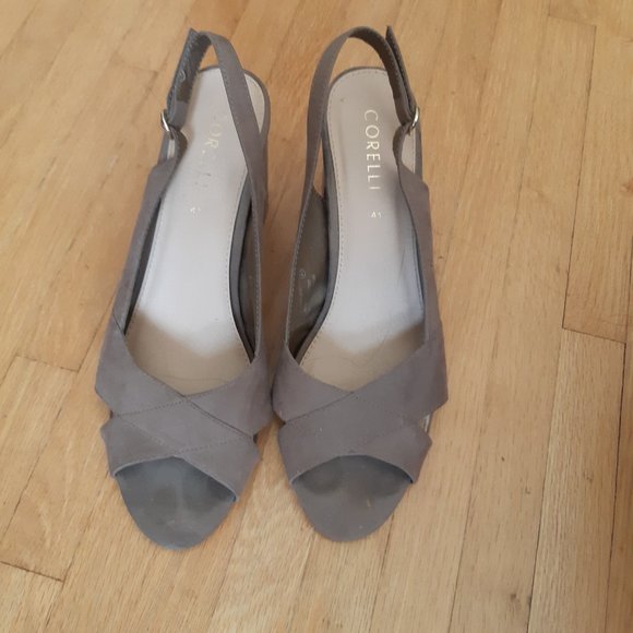 Beige Suede Heels - Picture 3 of 9